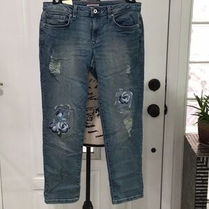 🆕TOMMY HILFIGER “Copain” Boyfriend Denim Pants Relaxed Tapered Legs